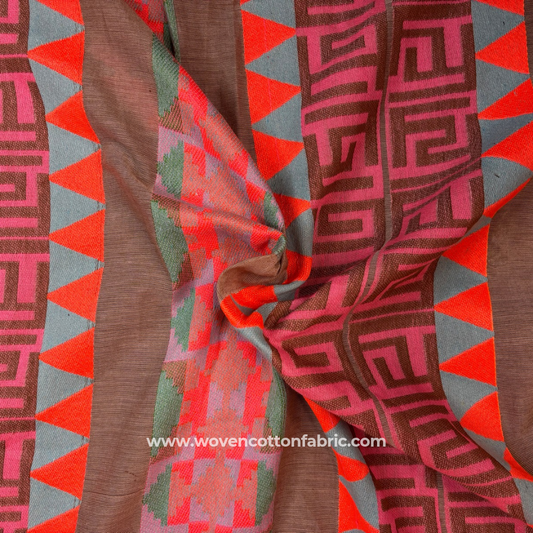 Orchard Stripes Cotton Jacquard Fabric,Per Meter