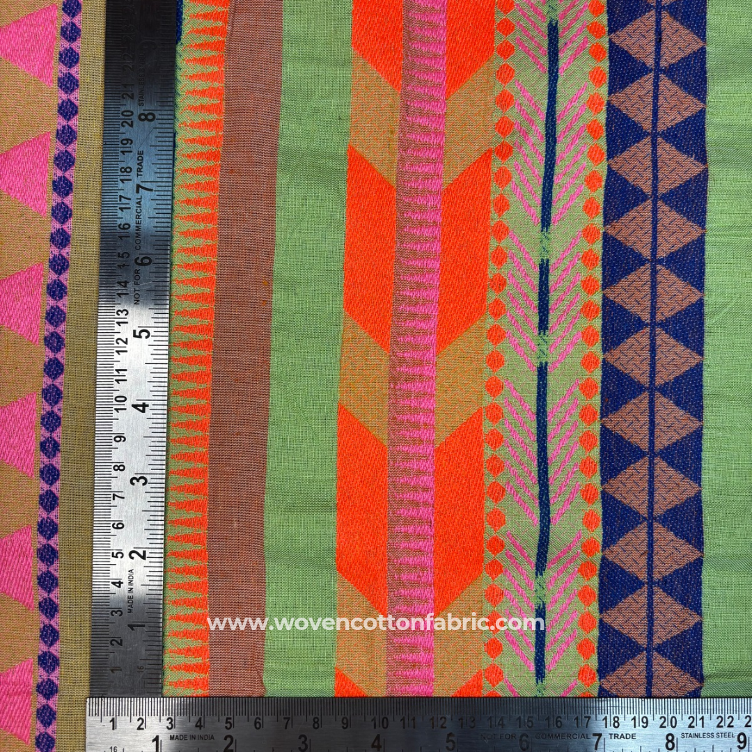 Zesty Zar Cotton Jacquard Fabric, Per Meter