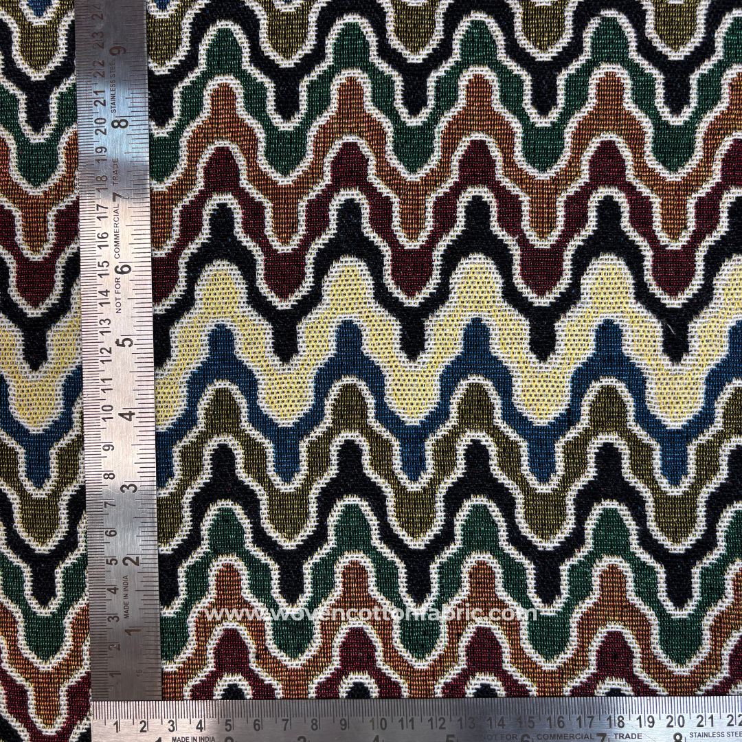 Saanjh Leher Cotton Jacquard Fabric, Per Meter