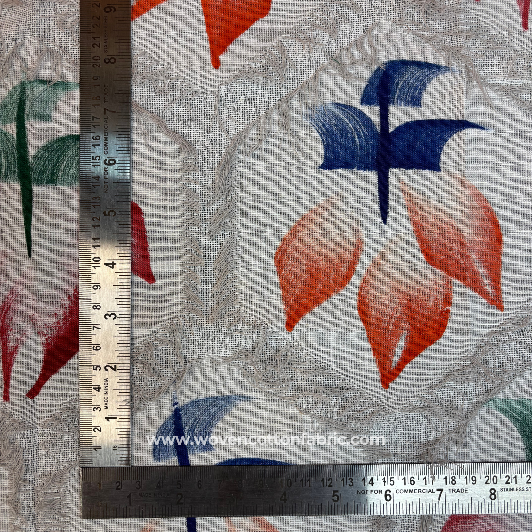 HexaBloom Cotton Jacquard Fabric, Per Meter