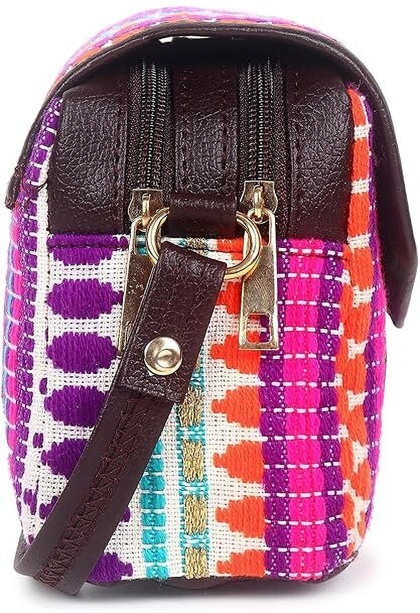 Purple Cotton Boho Himalayan Sling Bag