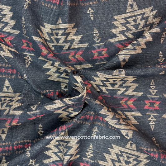 Nomadic Flame Cotton Jacquard Fabric,Per Meter