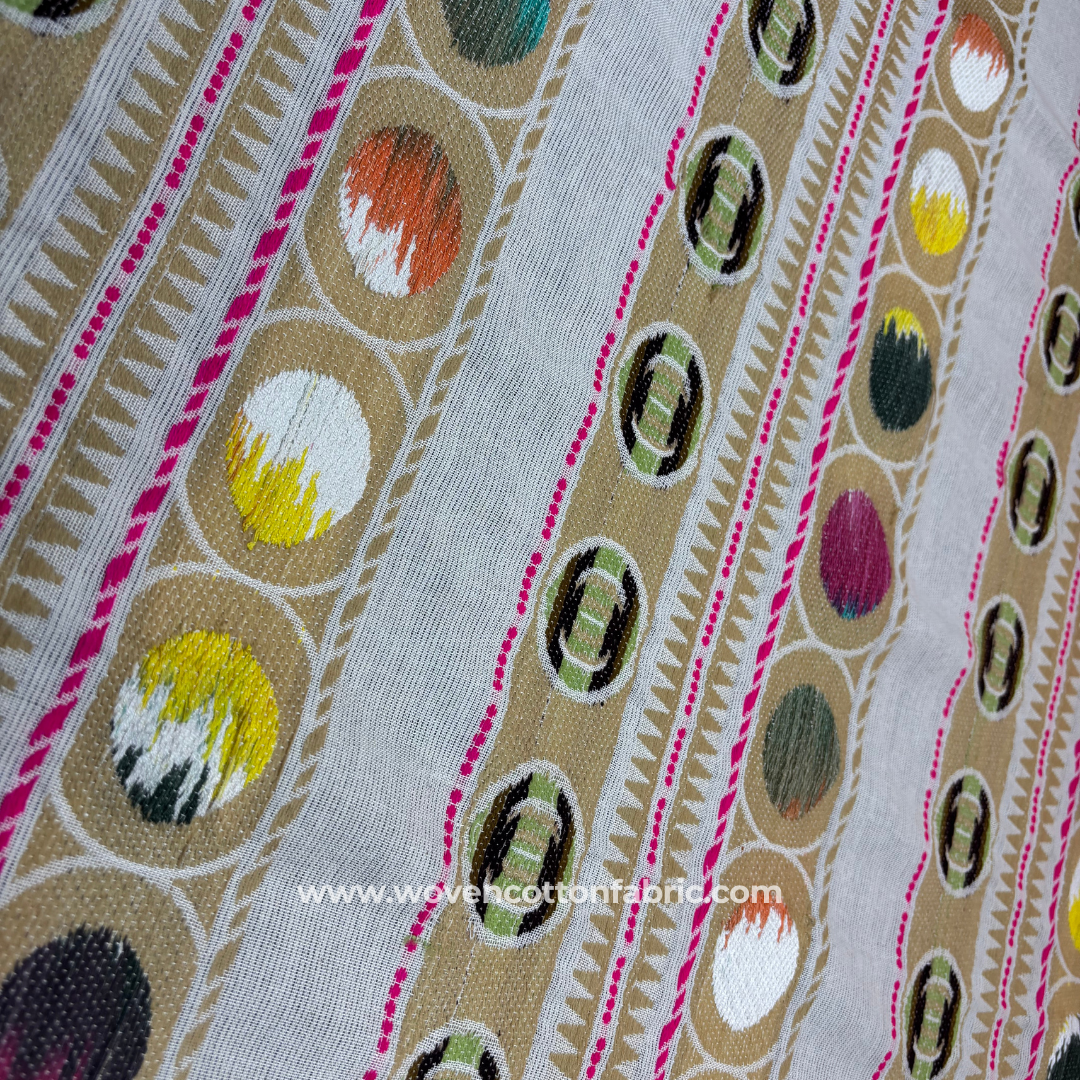 Golden Hour Gleam Cotton Jacquard Fabric, Per Meter