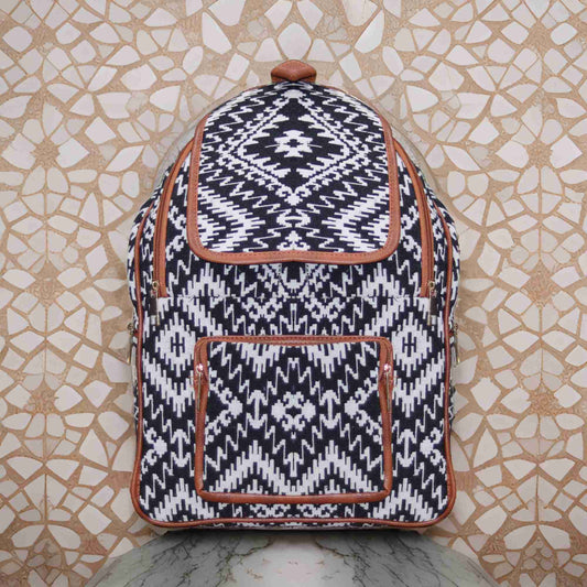 Black Blossom Handcrafted Backpack, Small 5L