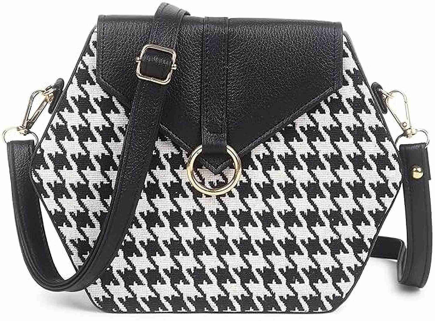 Black Boho Himalayan Cotton Crossbody Sling Bag, 3 L