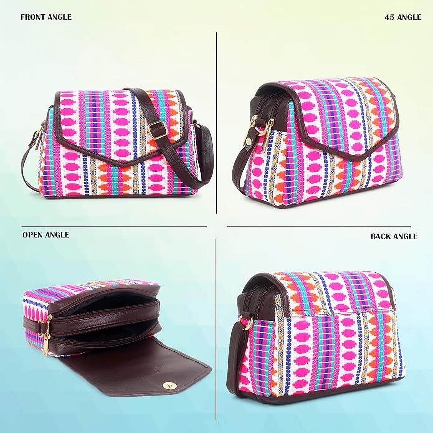 Pink Cotton Boho Himalayan Sling Bag