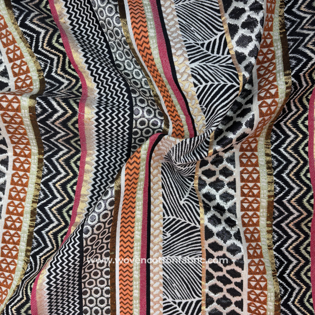 Zarqa Echo Soft Cotton Jacquard Fabric,Per Meter