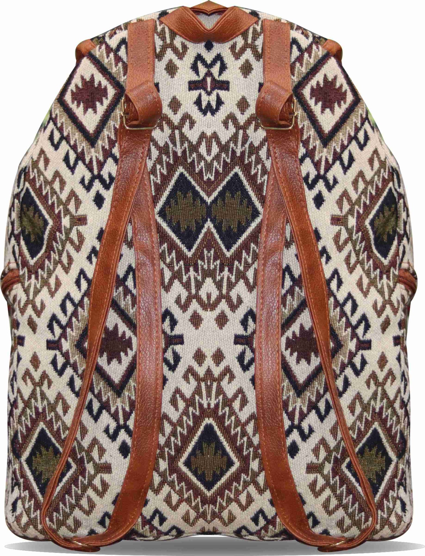 Beige Bohemian Handmade Himalayan Backpack ,Small 5 L